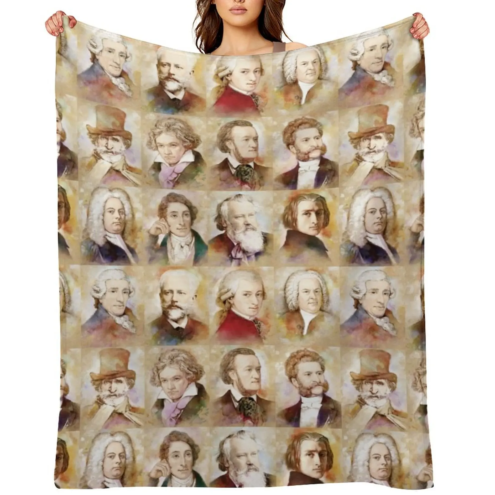 

Composers: Mozart, Bach, Beethoven and more Throw Blanket Cute Tourist Bed Stuffeds Blankets