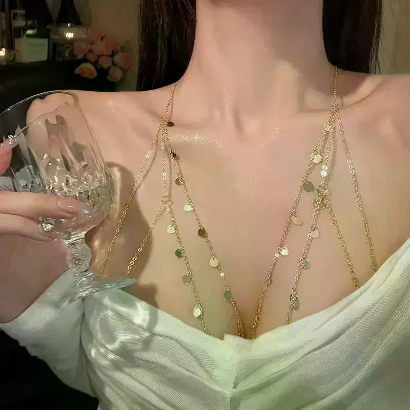 Sequin Tassel Chest…