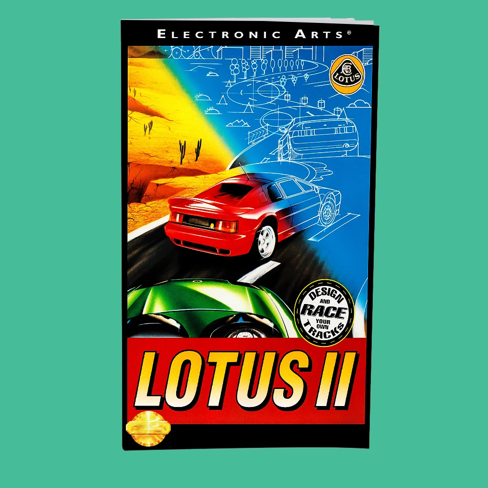 Lotus II USA Game for SEGA Mega Drive Genesis 16 bit Consoles Game Cartridge Box Manual