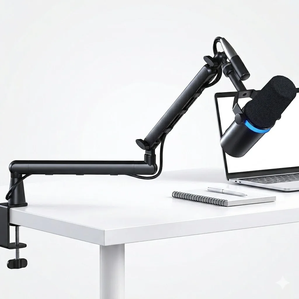 

Низкопрофильный микрофонный кронштейн, 360° ° Подставка для микрофона с микрофонной штангой для пятишинного AM8 K669B Blue Yeti HyperX, с зажимом для микрофона, адаптер от 3/8 до 5/8 дюйма