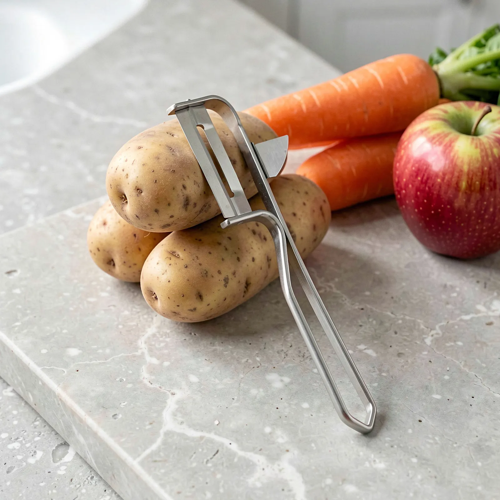 4pcs Stainless Steel Vegetable Peeler Potato Carrot Grater Onion Cabbage Shredder Left Handed Swivel Fruits Remover