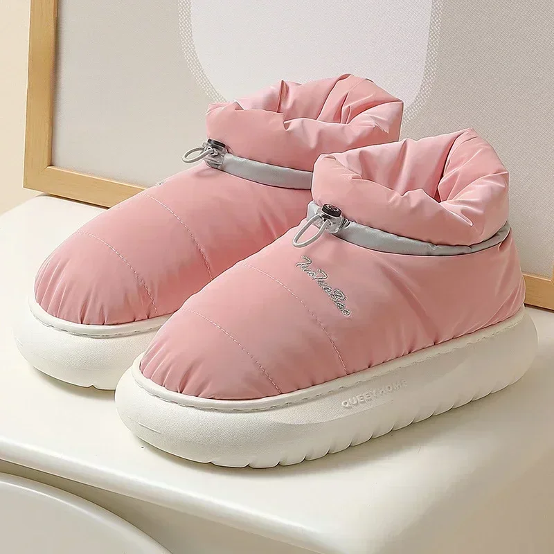 Chunky damskie buty śniegowe ciepłe puchowe zimowe 2025 wodoodporne damskie botki z futrem antypoślizgowe cukierkowe kolory bawełniane buty kobieta — zdjęcie 4