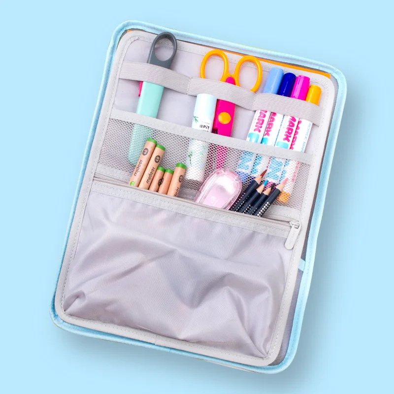 Natami Mesh Zipper PouchColor Multi Size Portable for Makeup Stationery School Pencil Case Travel Storage