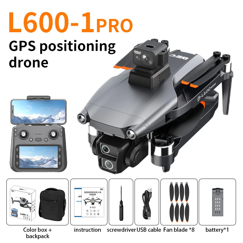 Originele L600 PRO MAX GPS Drone Professionele 3-As PTZ HD Dual Camera Obstakel vermijden Borstelloze Motor 5G WIFI RC Quadcopter