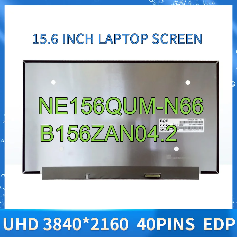 Imagem -01 - Original Ne156qum-n66 Ne156qum N66 B156zan04.2 15.6 Polegadas para Lenovo Thinkpad x1 P52 P52s P53 P53s T590 Tela Lcd 4k Ips 40 Pinos
