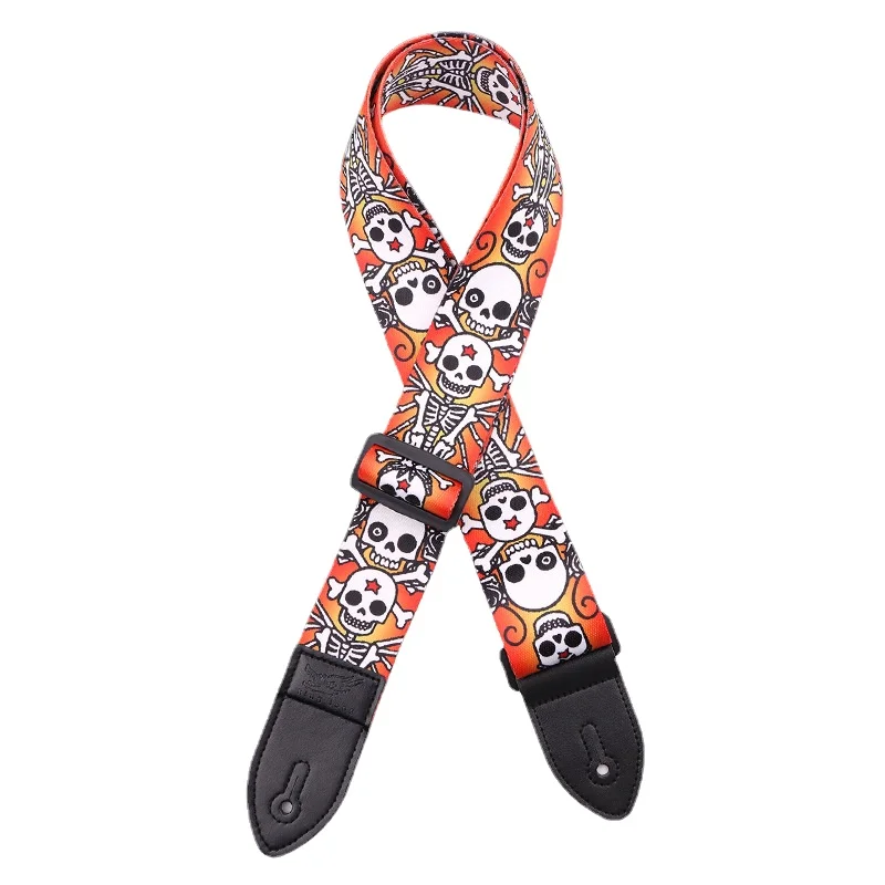 Polyester Printing Strap for Electric Guitar, New Skull Totem, Widening Musical Instrument Supplies