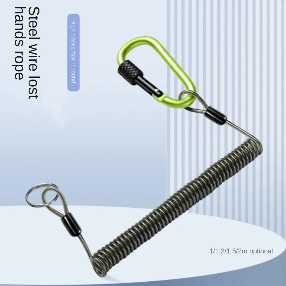 Anti Loss Fishing Missed Rope Twisted Elastic Coil Climbing Buckle Rope Flexible Stretch Retention Fishing Rope Climbing