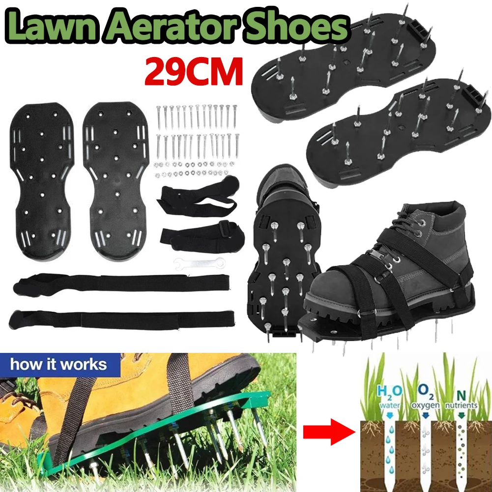 

Lawn Aerator Shoe Garden Lawn Nail Shoes Loose Soil Grass Cultivator Scarification Nail Tool Self-Leveling Epoxy For Yard Garden