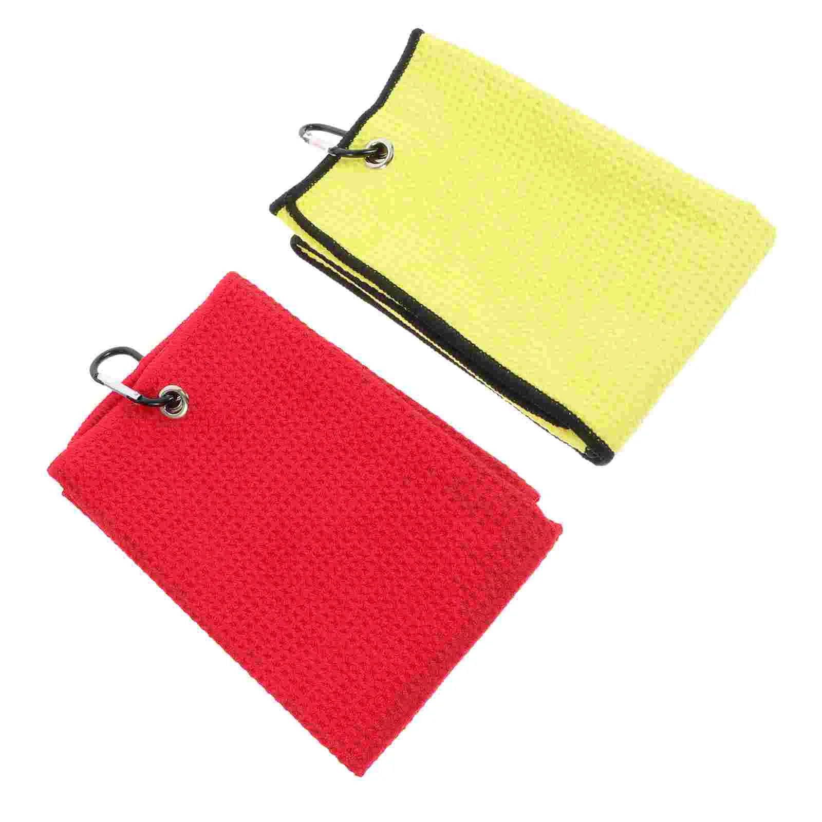 

2 Pcs Golf Towel Polyester Dry Towels Golfing Accessory Portable Balls Supply Sports Professional