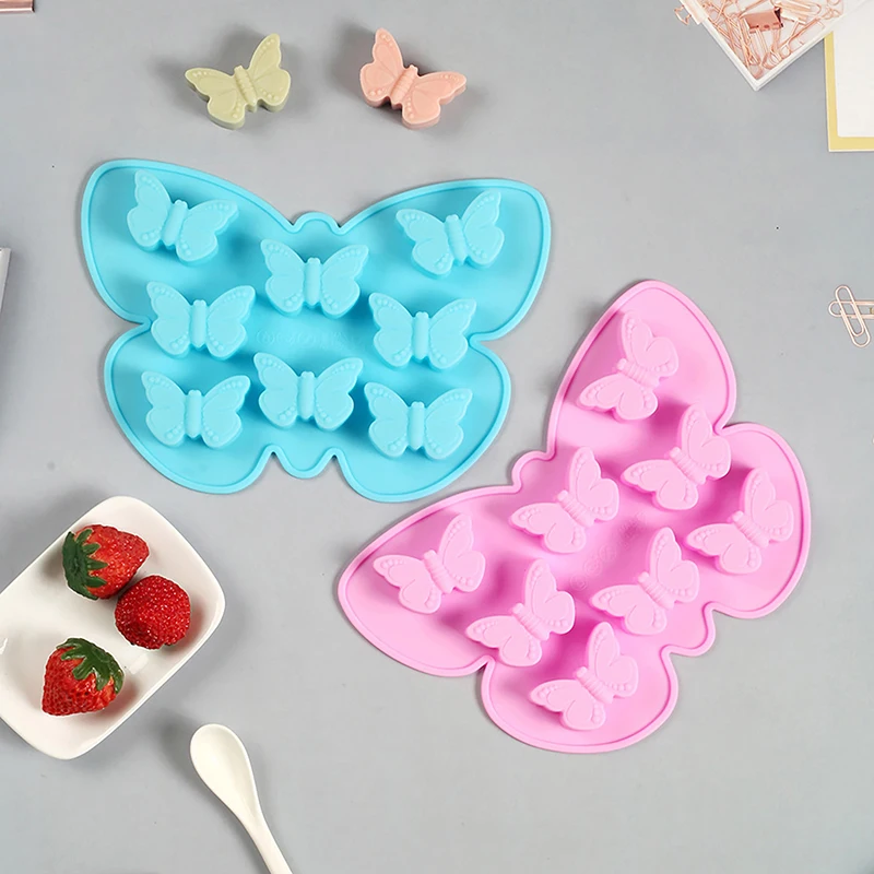 8 Butterfly Cake Mold Silicone Chocolate Candy Baking Molds Butterfly Shape Ice Cube Tray For Baking Cake Soap Bread Muffin Mold