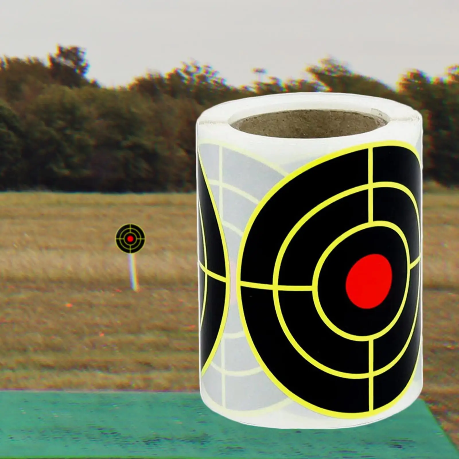 100 stuks doelstickers, zelfklevend, gemakkelijk te zien oefenpapier doelen roloefening 3 inch voor vervangingsschildercompetitie