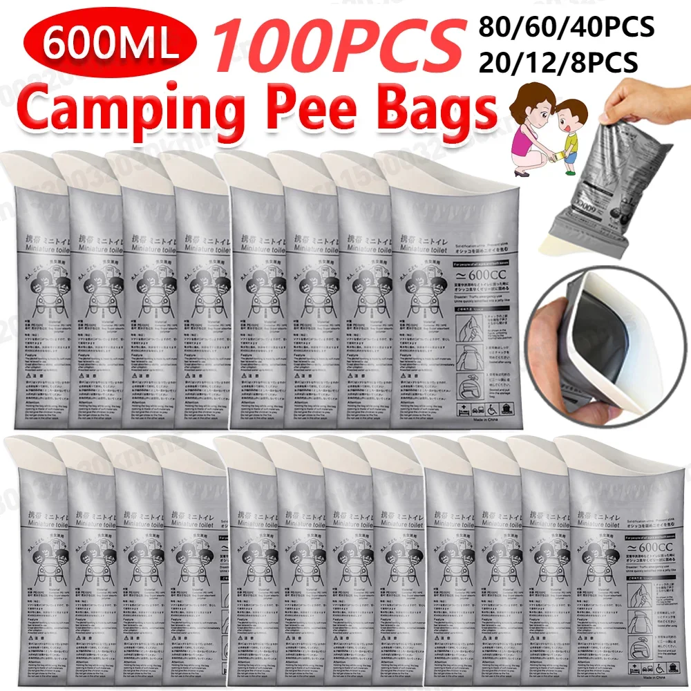 Disposable Travel Mobile Toilet Portable Urinal Bag car Outdoor Emergency Urine Bags 600ml  for Female Baby Male Vomiting Bag