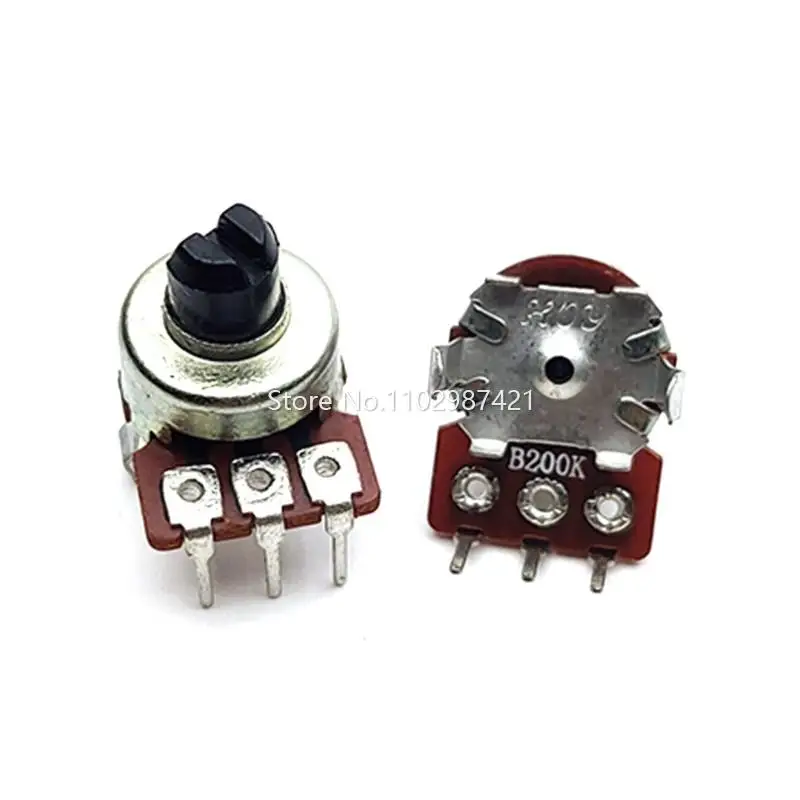 4 Piece 121 Type Single B5K B10K B20K B50K B200K B330K B500K 3 Feet Power Amplifier Audio Volume Adjustment Potentiometer 5MM