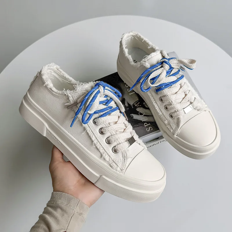 

Роскошные дизайнерские парусиновые туфли на платформе для мужчин, модные вулканизированные туфли на шнуровке для мужчин, летние повседневные резиновые белые мужские кроссовки