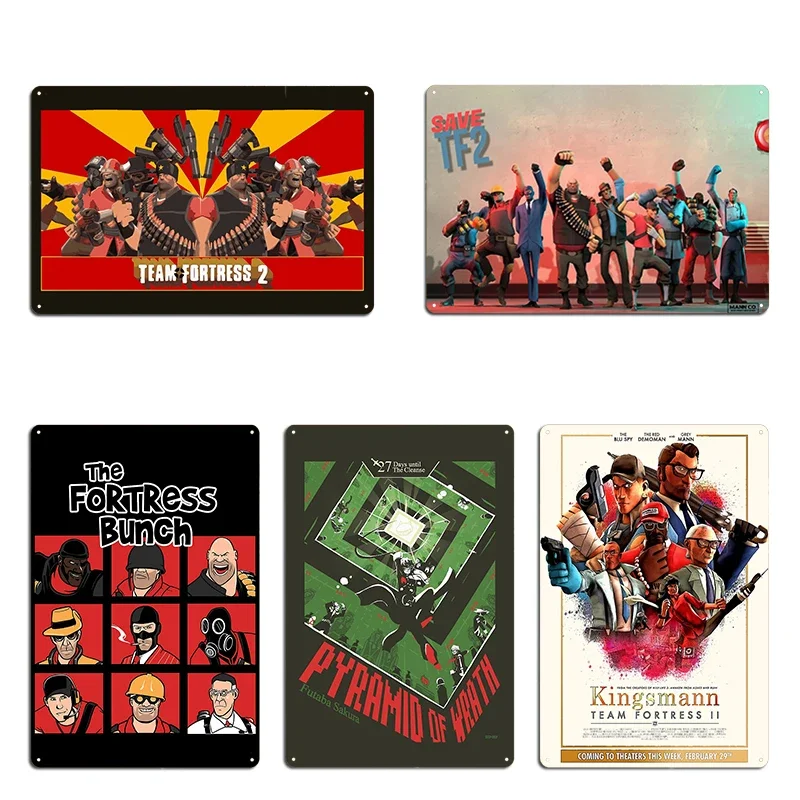 Team Fortress 2 Demoman TF2 Kingsmann Classics Tshirt Metal Plaque Poster Home Vintage Custom Vintage Cinema Tin Sign Poster