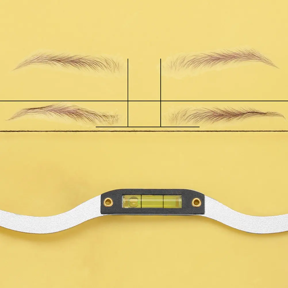 1Set Premium Eyebrow Positioning Ruler Aluminum Alloy Eyebrow Shaping Ruler for Accurate Symmetrical Brow Measurement Leveling
