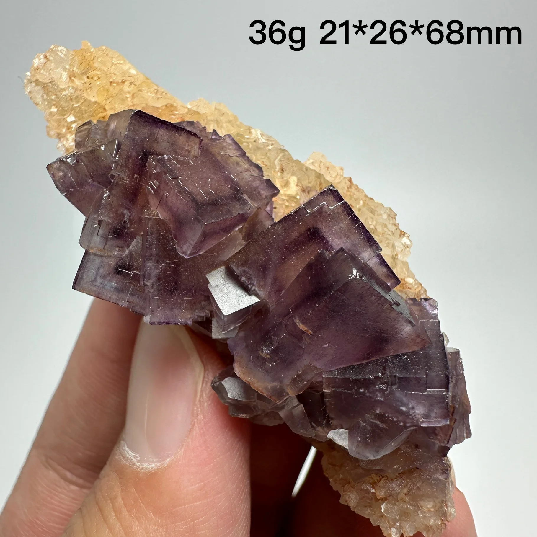 100% Natural Purple Window Fluorite Crystal Raw Stone Specimen Collection from Anhui, China