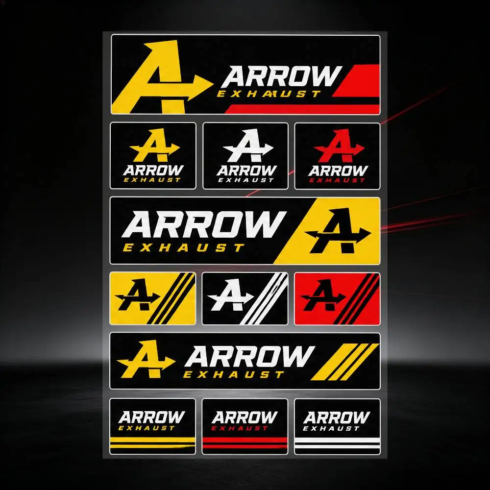 Poster A-ar-row E-xh-aust Durable Waterproof Reflective Decor Sticker Scratch Cover For Motorcycle Car Helmet Fridge Accessories