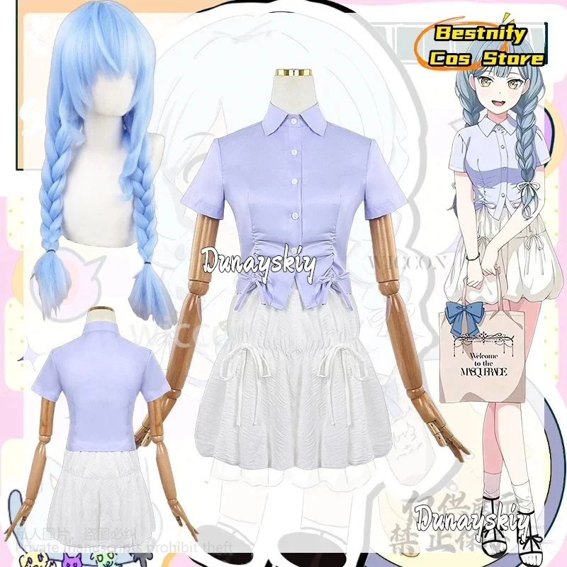 

ABC123CosplayAve Mujica Cosplay Togawa Sakiko Anime Costume Preppy Style Jk Shirts Korean Fashion Lace Up Puff Sleeve 3'd,5;h.9/