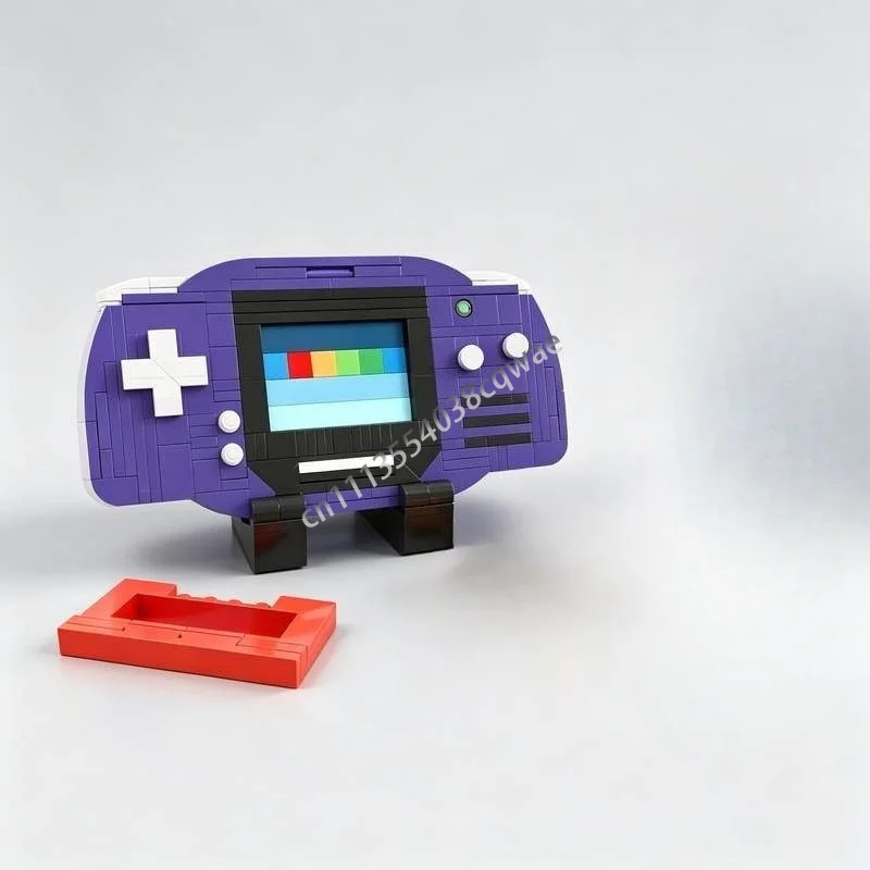 NEW 510PCS Retro Gaming Console Advance Indigo MOC Custom Building Blocks Creative Electronic Device Model DIY Assembly Toy Gift
