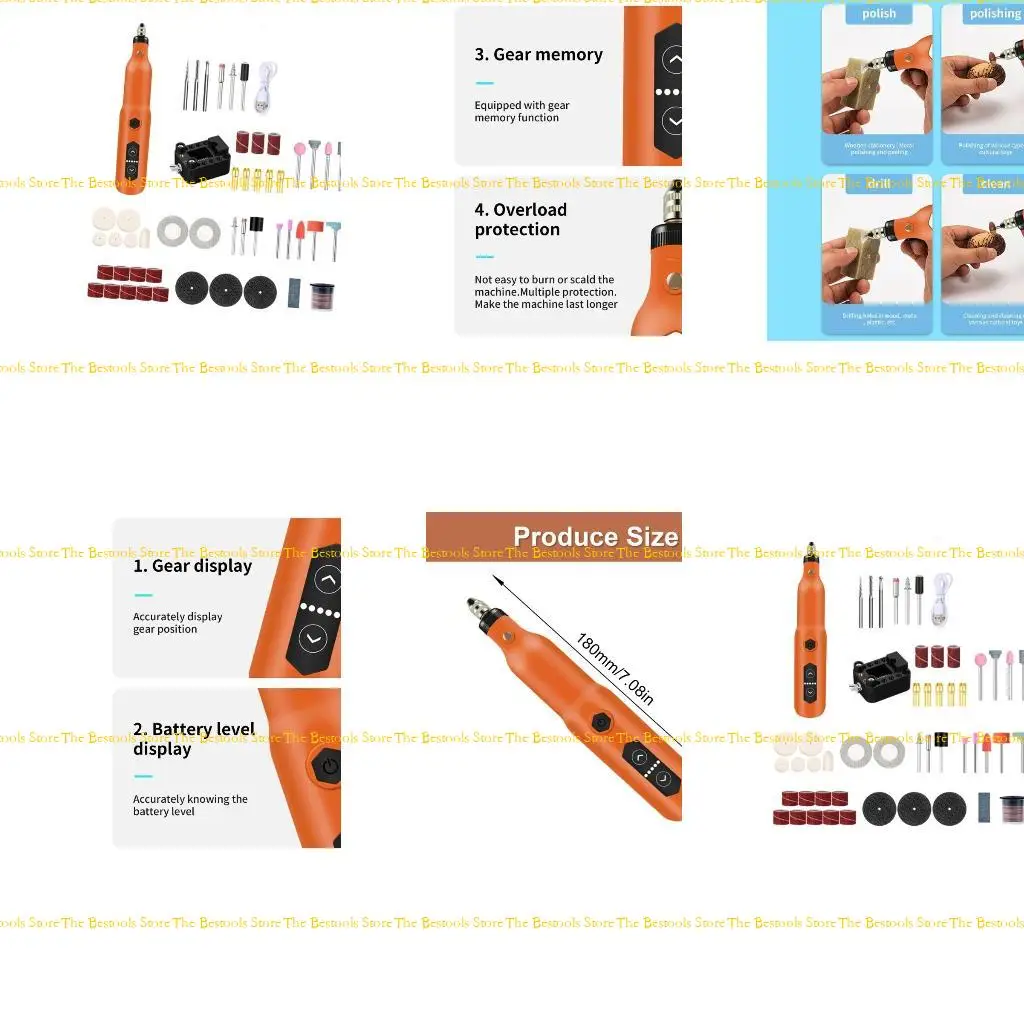 

12pf 3,7 В. Компания Rotary Rotary Tool набор 18000 об / мин скорость для проектов DIY и Craft Projects