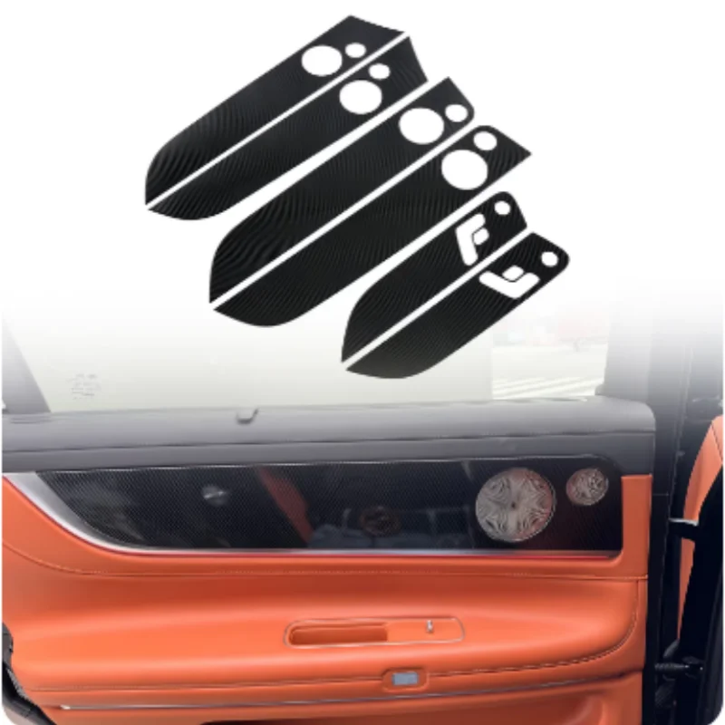 

For Aito M9 2024 Car Accessories ABS Carbon Fiber Style Interior Door Handles Frame Strip Decoration Trim 6pcs