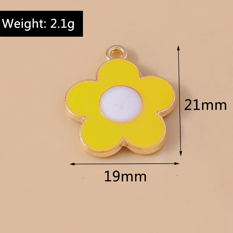 10 Stück niedliche Emaille-Anhänger mit Pflanzen-, Blumen- und Kokosnussbaum-Motiven für die Herstellung von Halsketten, Ohrringen, DIY-Bastelarbeiten und Schmuckzubehör – Detail 9
