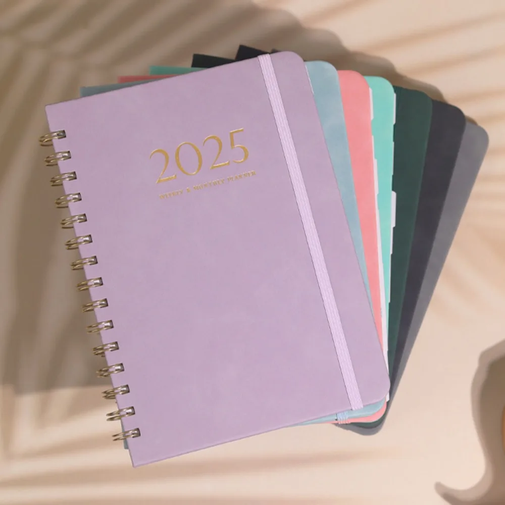 Day Planner ปกแข็ง Journal Weekly Planner ปฏิทิน Self-fill ตารางโน้ตบุ๊ค Gradient PU Daily Planner Notepad Office