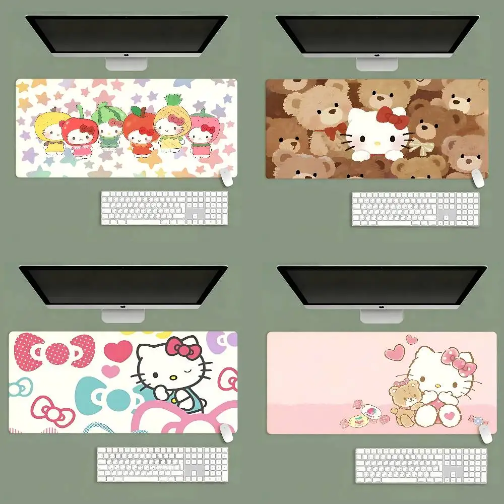 Cute H-HelloKitty Mouse Pad Computer Mat Deskpad Laptop Keyboard Mat Office Large Landscape Mousepad