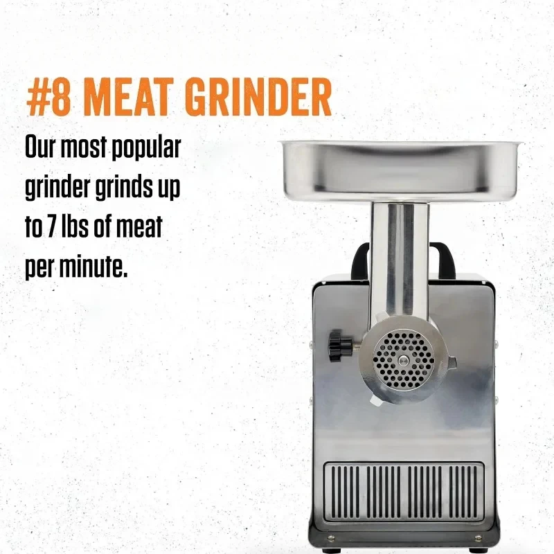 Stainless Steel Electric Meat Grinder Machine Ideal Regular Use permanently lubricated induction motor