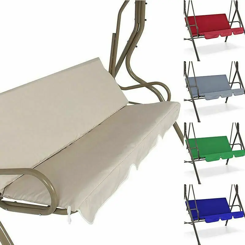 3-Seater Outdoor Swing Chair Canopies Seat Cushion Cover Waterproof Replacement For Garden Yard Furniture Cloth Hood No Frame image 3