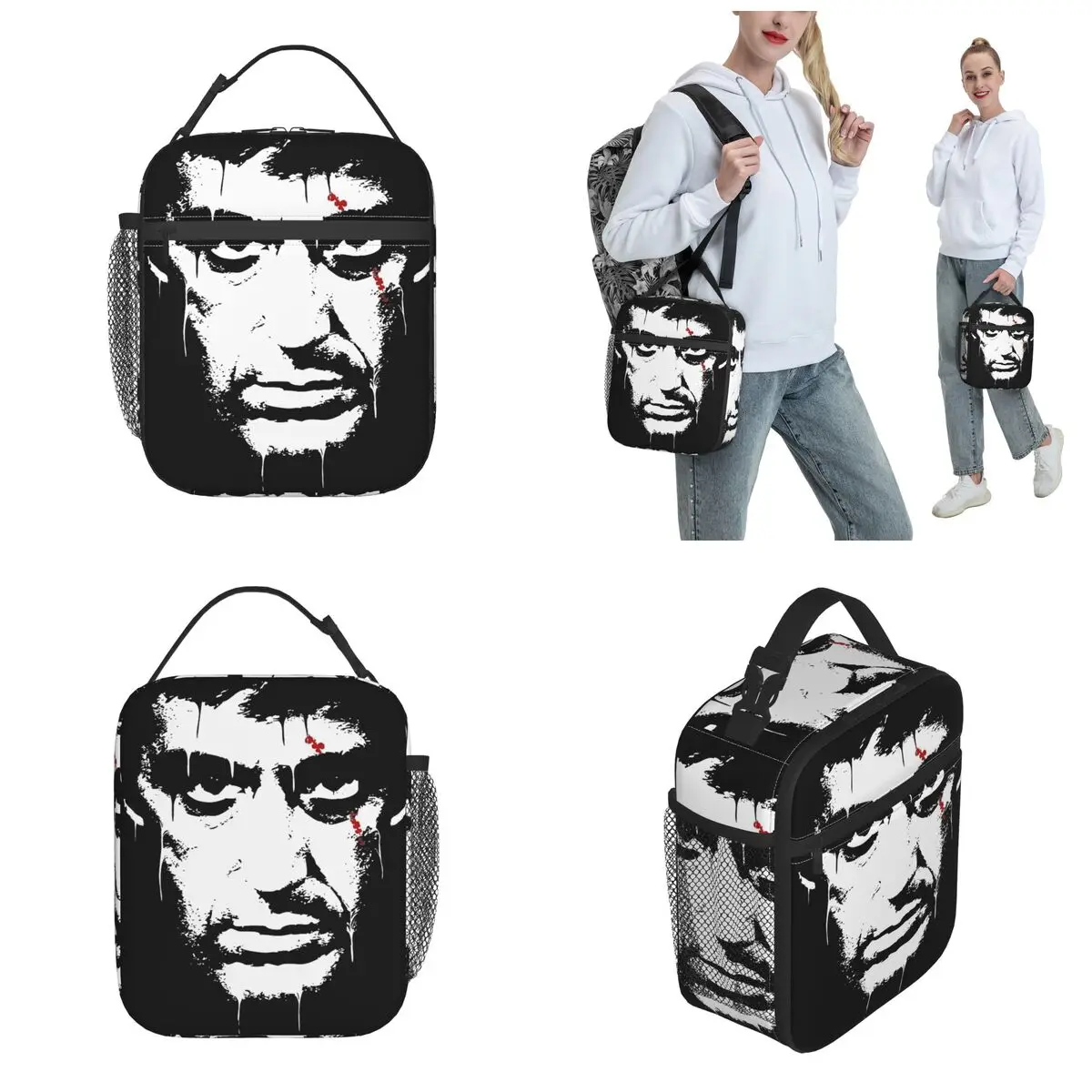 Scarface-fiambrera térmica para hombre y mujer, bolsa de almuerzo con aislamiento térmico para pícnic, Bento Box portátil Vintage, Tony Montana