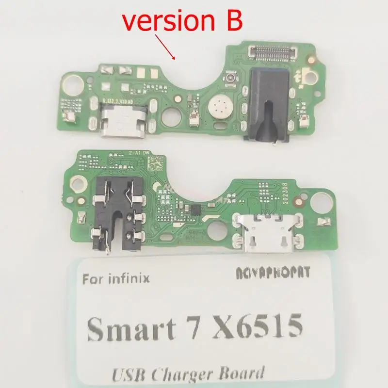 Novaphopat For Infinix Smart 7 X6515 USB Dock Charger Port Plug Headphone Audio Jack Microphone MIC Charging Board