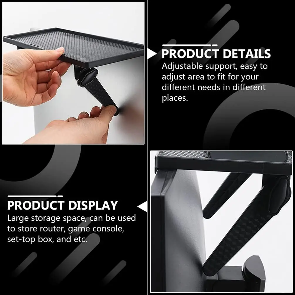 1PC Hot Selling Computer and TV Screen Storage Rack Wireless Router Set-top Box Rack No Perforated Storage Bracket Divine Tool