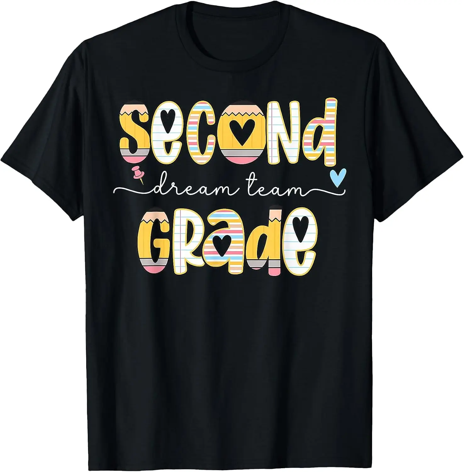 Second Dream Team Back To School 2Nd Grade Teacher T-Shirt Casual, Breathable, Quick-Dry Pure Cotton Short-Sleeve Shirt