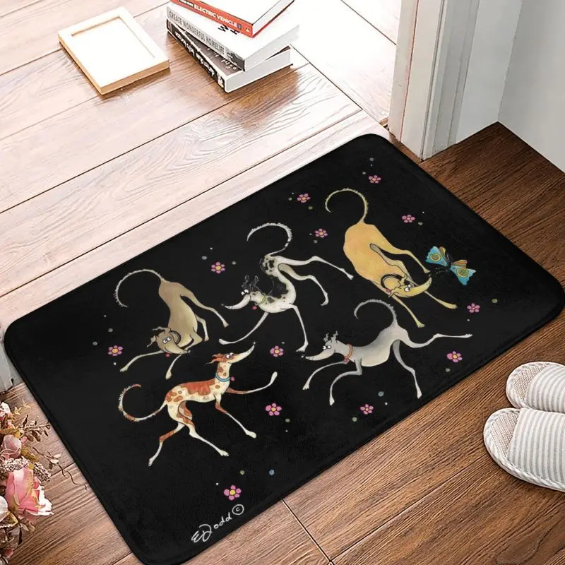 Party Greyhounds Lurcher Door Floor  Kitchen Mat  Indoor Whippet Sighthound Dog Doormat Garden Entrance Rug Carpet Footpad