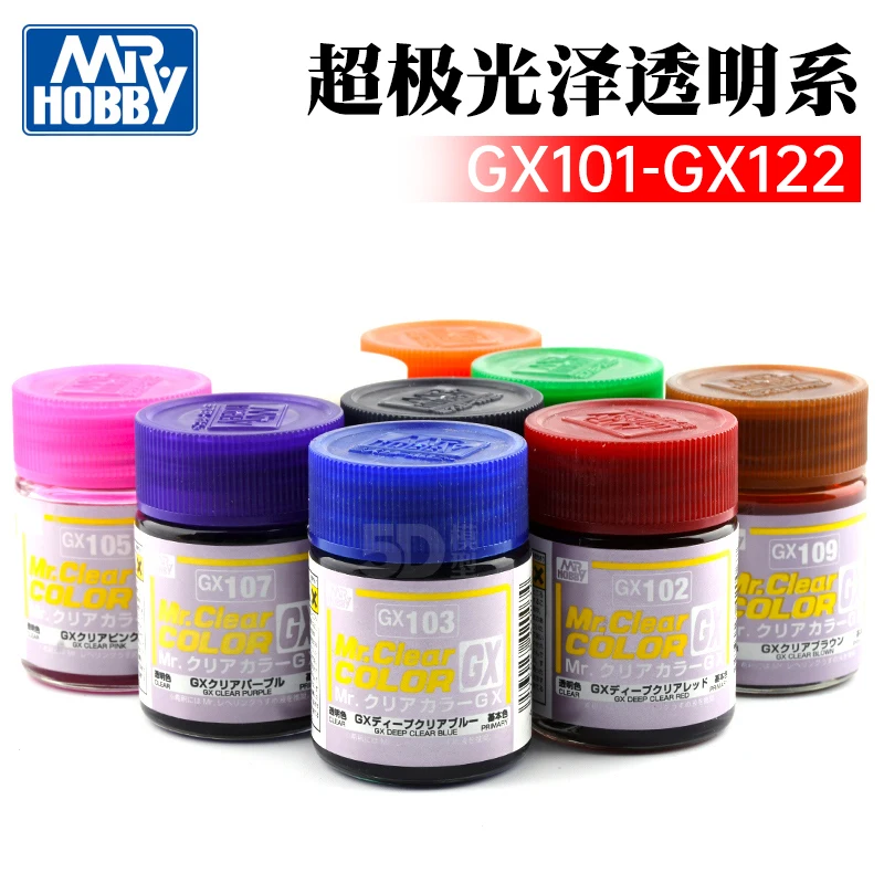 MR.HOBBY CLEAR COLOR Transparent Oil Based Glossy Paint Nitrocellulose Spray Coating Model Coloring DIY Hobby GX101-GX122