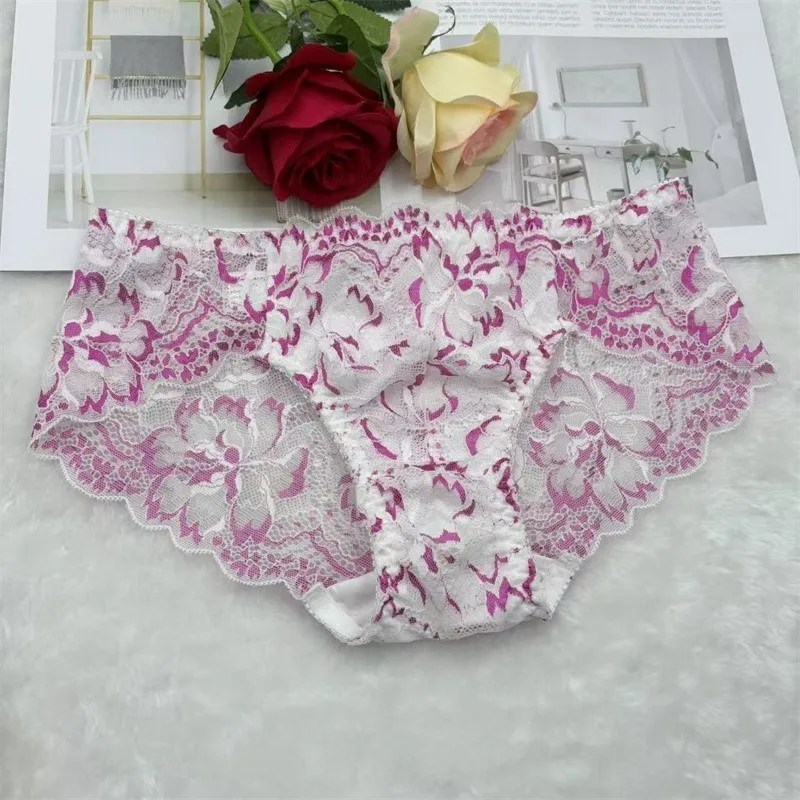 Japanese Style Sexy Men's Sheer Lace Shiny Pouch Bag Briefs Sweet Pink Male Mesh Gay Underwear Mid Waist Breathable Panties view 6
