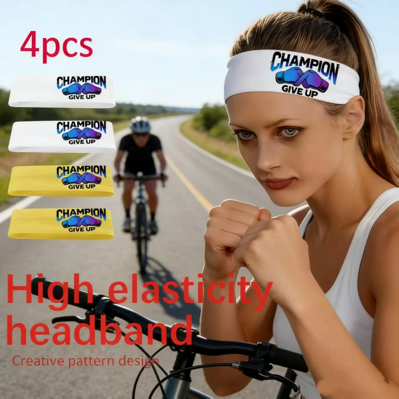 

4 шт., мягкая спортивная повязка на голову унисекс со свободной повязкой на голову, подходящая для йоги, баскетбола, фитнеса, езды на велосипеде