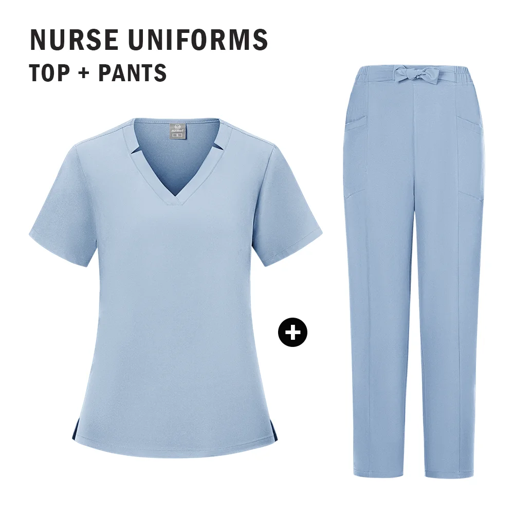 Top Quality Scrubs Medical Uniforms Woman Surgical Clothing Pajamas  Women Scrub Unim Two Piece Set New  2025 Summer