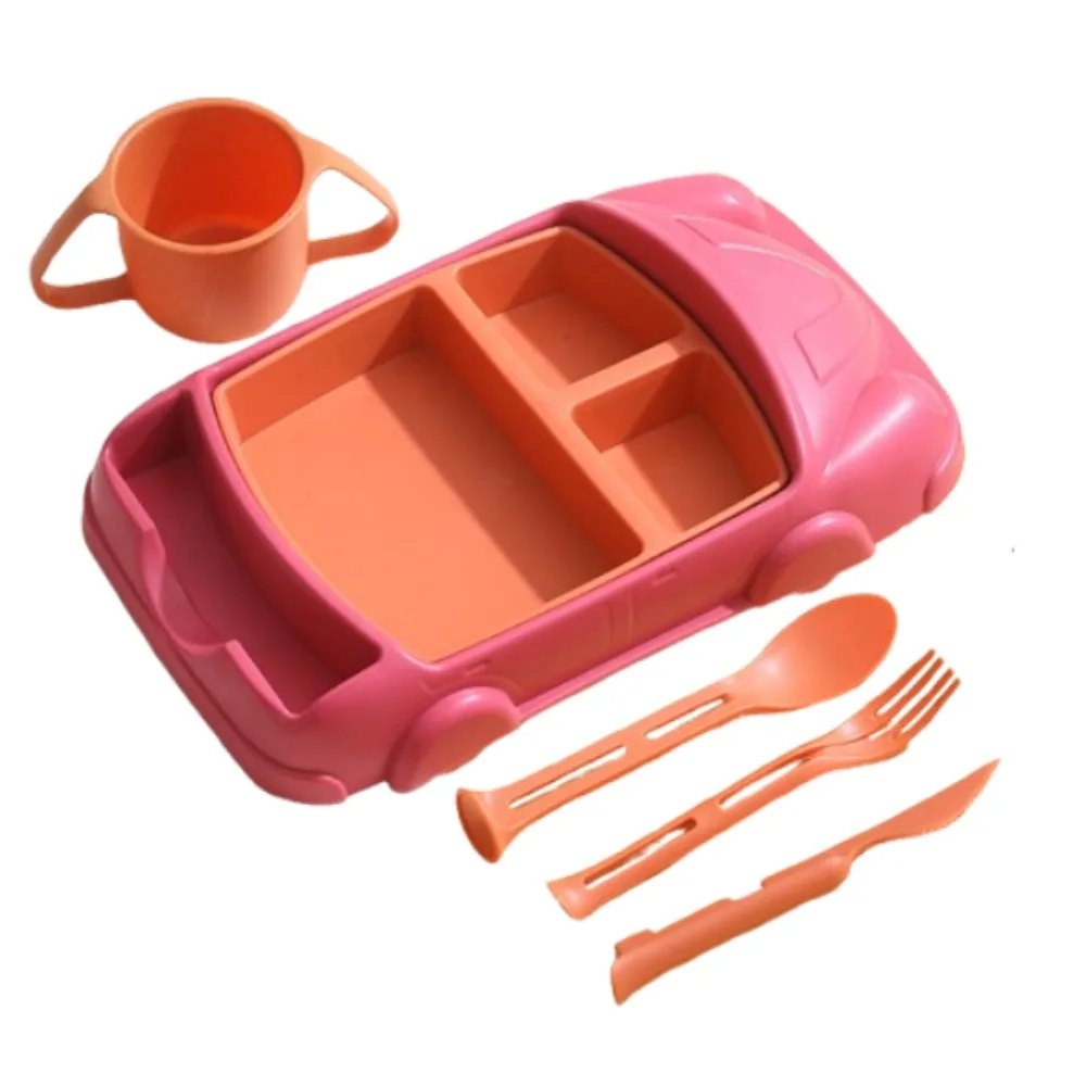 

Креативная обеденная тарелка в форме автомобиля, съемная устойчивая к падению детская посуда, набор отсеков, поднос для кормления с героями мультфильмов, подарок