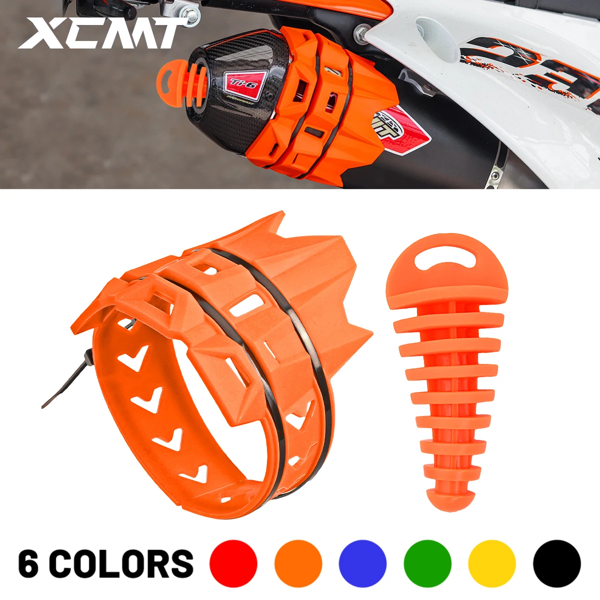 

Motorcycle Silencer Round Moto Exhaust Muffler Protector Cover Exhaust Pipe Plug Set For KTM Yamaha Husqvarna Dirt Pit Bike