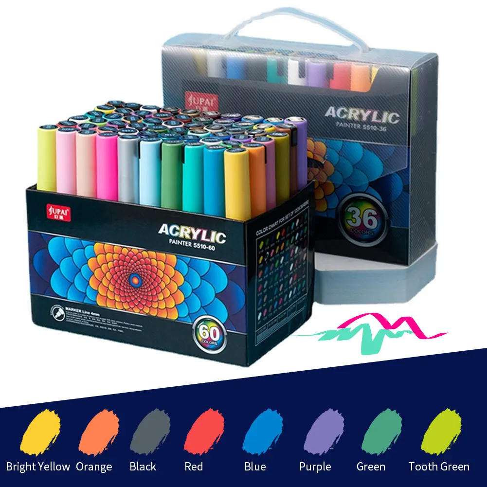 

6-цветный художественный маркер, акриловая кисть, ручка для рисования, камень, керамика, стекло, дерево, холст, набор ручек для самостоятельного изготовления граффити