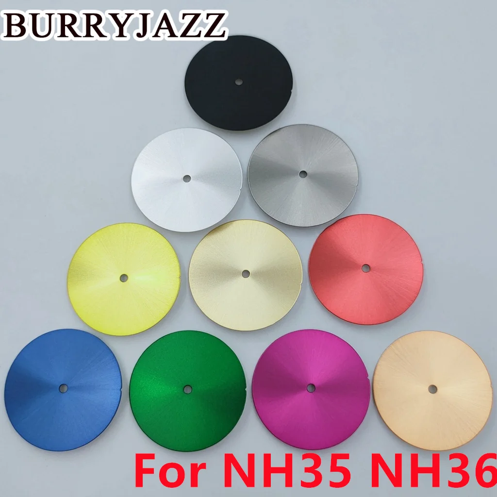 Custom Watch Dials 28.5mm No Logo NH35 NH36 Black Silver Gold Blue Green Purple Fits 3/3.8 O'clock Case Crown For Watchmaking