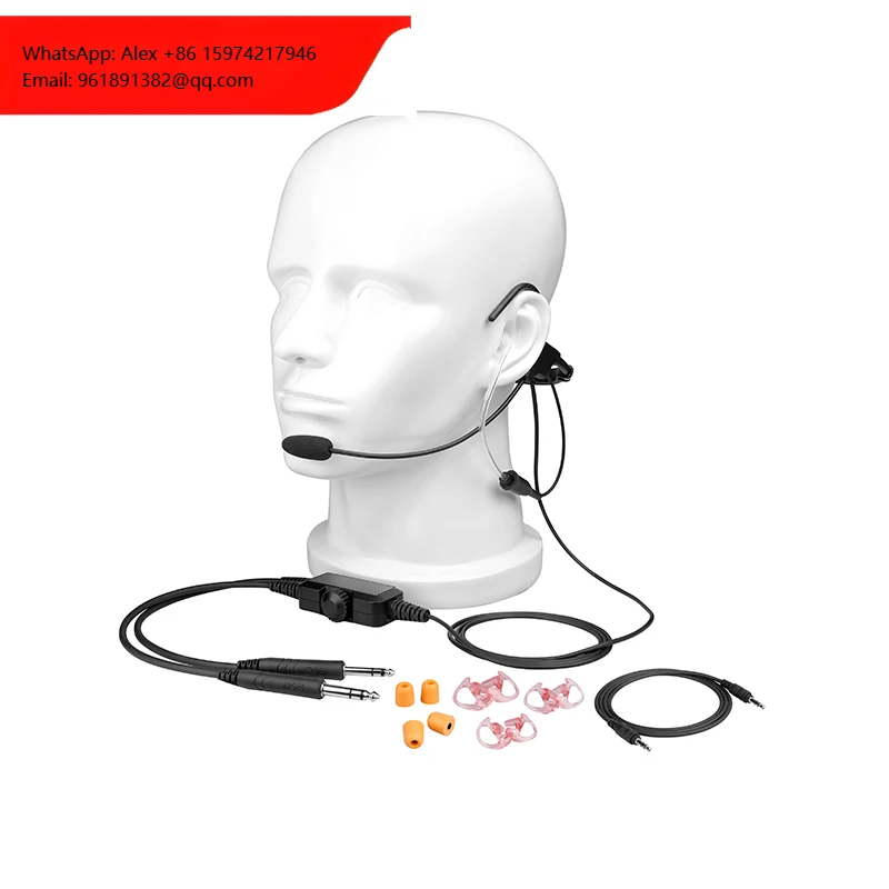 

Raytalk GA Plug Aviation Pilot Headset Communication Noise Cancelling Boom Microphone Ear Type Telephone Headset