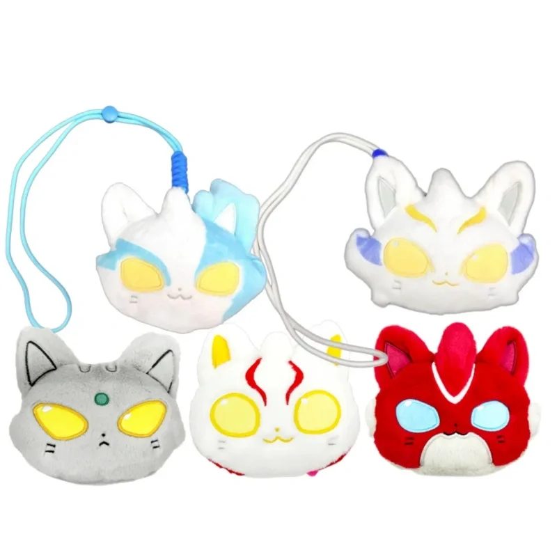 Original Bandai Ultraman Mebius Cat Plush Headgear Cute Kawaii Soft Pet Cat Accessory Stuffed Doll Decor Anime Collectible Toys
