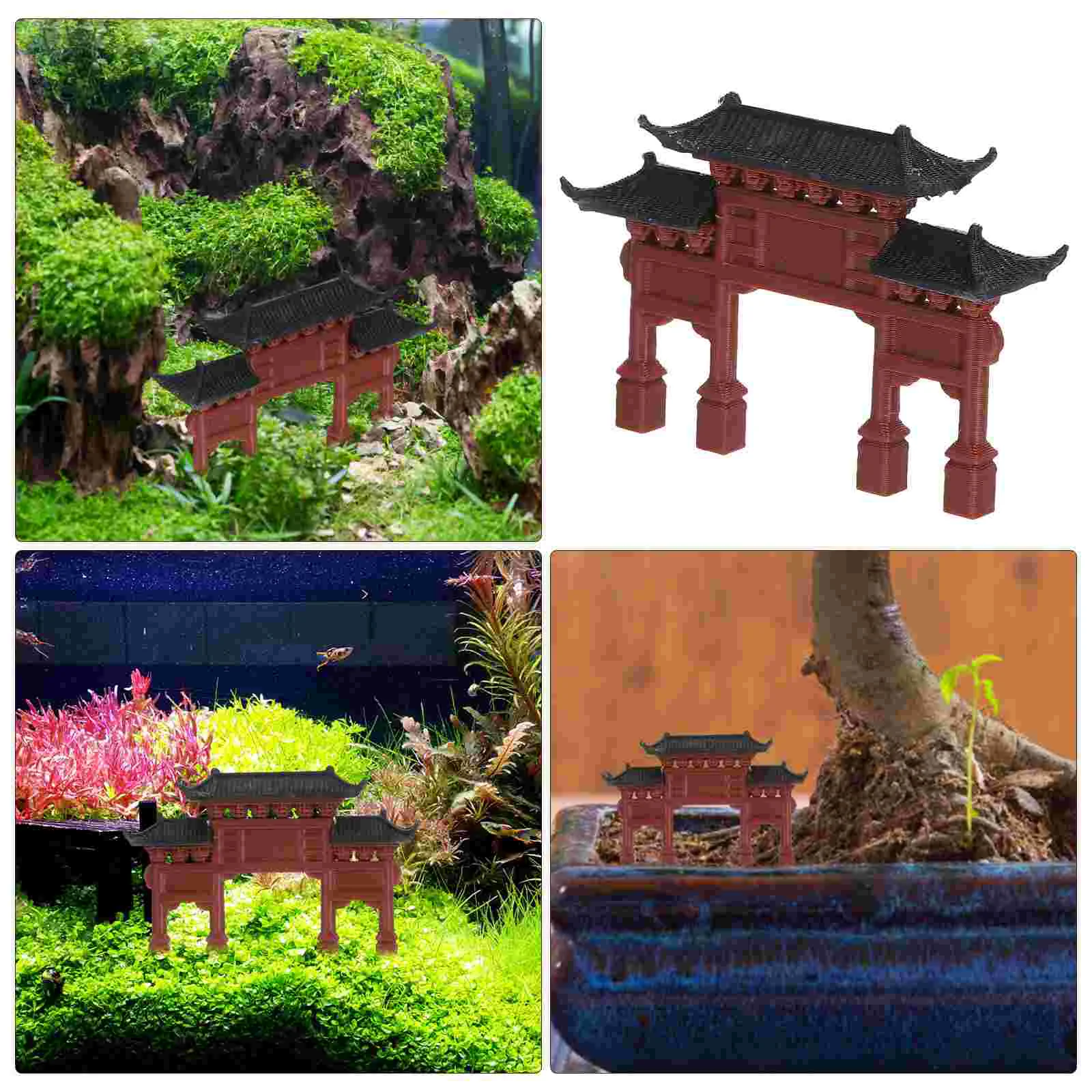 Miniature Pagoda Statue Ancient Building Model Japanese Figurines Garden Decor Tiny Pavilion Ornament