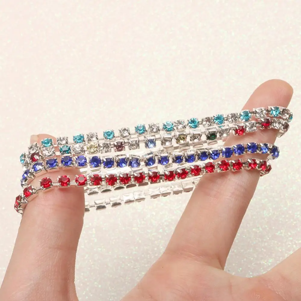 Inlaid Bracelet Luxury Women Single Row Full Rhinestone Elastic Bangle Jewelry