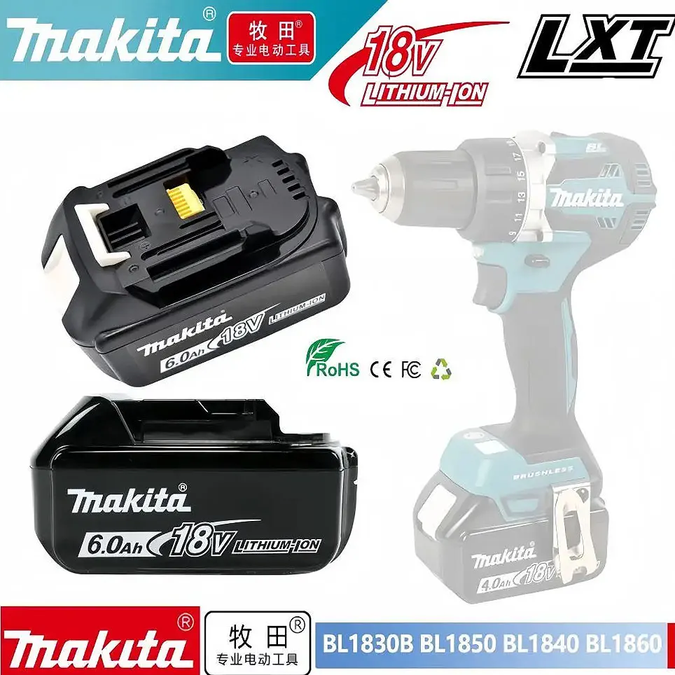 BL1850 for makita 18v 6ah original battery bl1830 bl1860 bl1850B tool batteries compatible for Makita 18 Volt wireless grinder