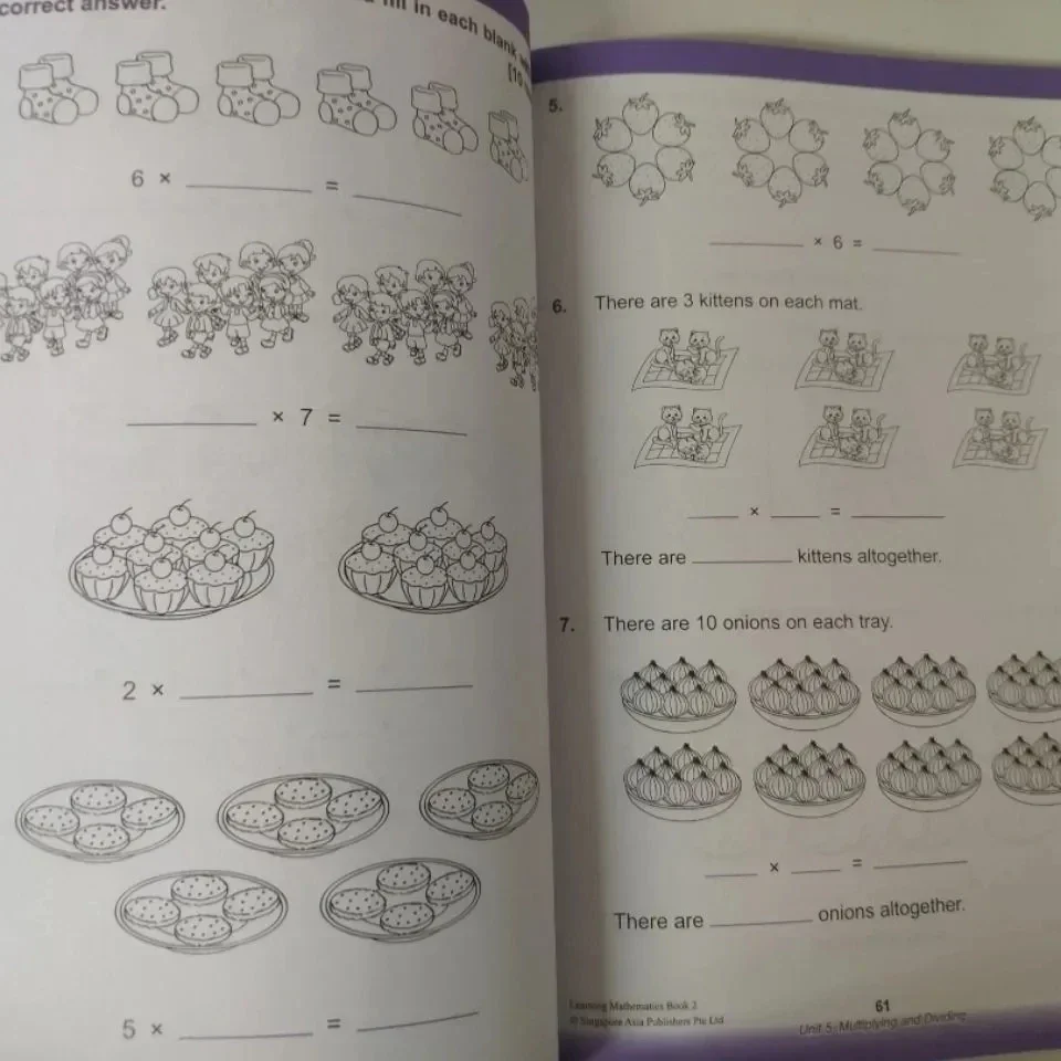 سنغافورة الرياضيات الإنجليزية كتاب التمارين ، 3 كتب ، تعلم الرياضيات ن ، K1 ، K2 ، سلسلة رياض الأطفال